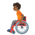 🧑🏾‍🦽 person in manual wheelchair: medium-dark skin tone display on Google